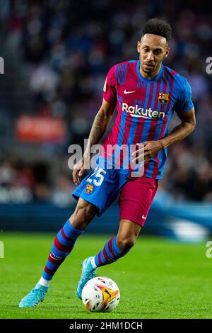 Barcelona, Spain. 6th Feb, 2022. Pierre-Emerick Aubameyang (FC Barcelona) during La Liga football match between FC Barcelona and Atletico de Madrid, at Camp Nou Stadium in Barcelona, Spain, on February 6, 2022. Foto: Siu Wu Credit: dpa/Alamy Live News Stock Photo