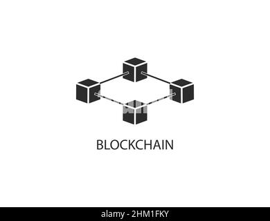 Blockchain, network icon. Vector illustration. Flat design. Stock Vector