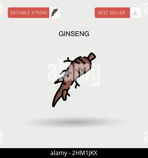 Ginseng Simple vector icon. Stock Vector