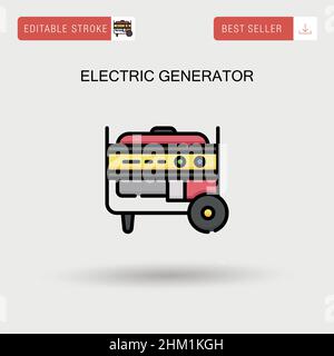 Electric generator Simple vector icon. Stock Vector