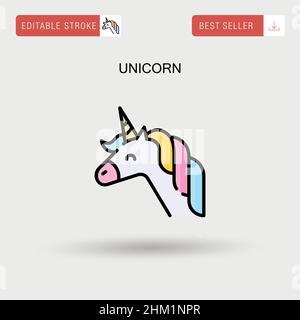 Unicorn Simple vector icon. Stock Vector