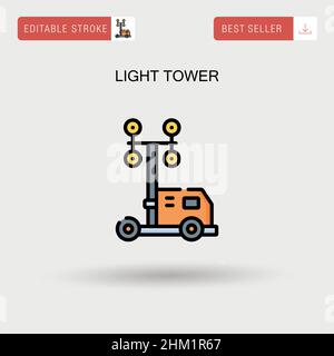 Light tower Simple vector icon. Stock Vector