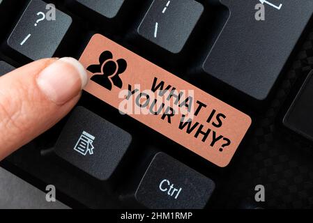 Conceptual caption What Is Your Why Question. Concept meaning What Is Your Why Question Abstract Reasearching Old Online Articles, Creating Copies Of Stock Photo