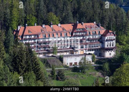 The legendary, historic and currently abandoned Südbahnhotel at the Semmering mountain in Austria Stock Photo