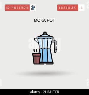 Moka pot Simple vector icon. Stock Vector