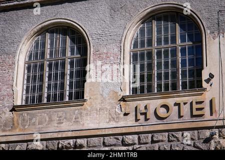 The legendary, historic and currently abandoned Südbahnhotel at the Semmering mountain in Austria Stock Photo