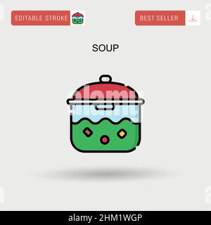 Soup Simple vector icon. Stock Vector