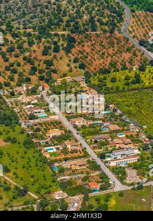 Aerial view, Urbanisation son Maxella, s'Esgleieta, Son Espanyol, Mallorca, Balearic Island, Balearic Islands, Baleares, Spain, ESP, Europe, birds-eye Stock Photo