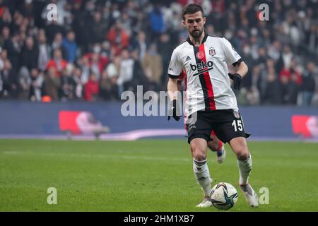 Istanbul, Turkey. 14th Jan, 2022. ISTANBUL, TURKEY - JANUARY 14: Miralem  Pjanic of Besiktas JK controls the ball during the Turkish Super Lig match  between Besiktas and Gaziantep FK at Vodafone Park