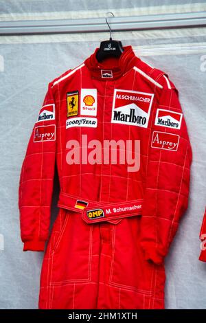 Overall of world champion Michael Schumacher, Formula 1, German Grand Prix at Hockenheimring on July 28, 1996, Scuderia Ferrari team. Stock Photo