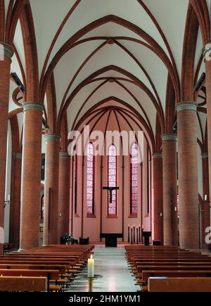 The Simple Interior Of St. Petri Cathedral in Luebeck Germany Stock Photo