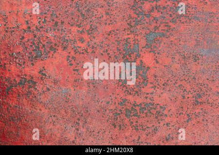 weathered red cracked paint metal texture background Stock Photo