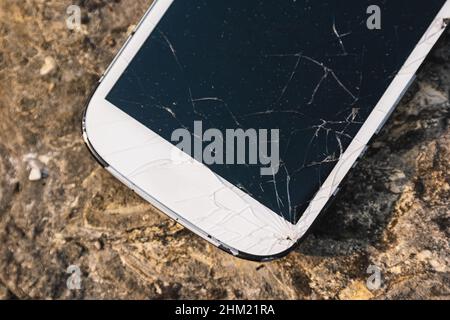 Broken Screen Smartphone Stock Photo