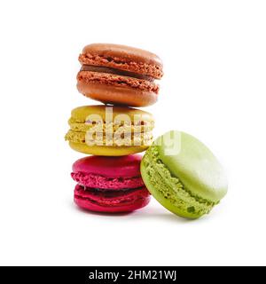 Tasty colorful macaroon on a white background Stock Photo