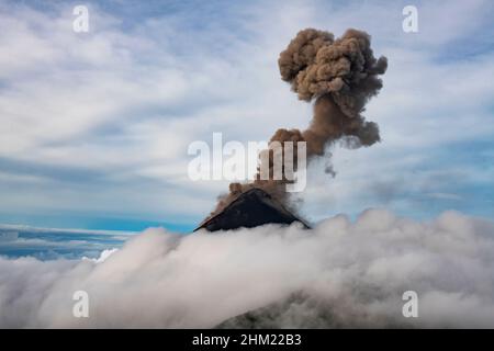 Volcán de Fuego or Chi Qaq' during eruption Stock Photo