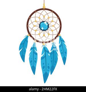 Vector cartoon style illustration of dream catcher Stock Vector