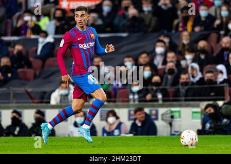 Barcelona, Spain. 6th Feb, 2022. Ferran Torres (FC Barcelona) during La Liga football match between FC Barcelona and Atletico de Madrid, at Camp Nou Stadium in Barcelona, Spain, on February 6, 2022. Foto: Siu Wu Credit: dpa/Alamy Live News Stock Photo