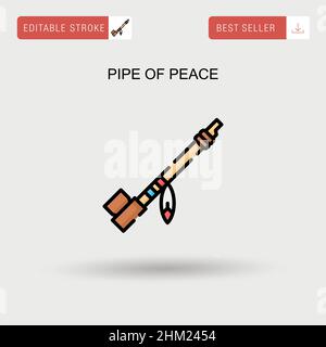 Pipe of peace Simple vector icon. Stock Vector