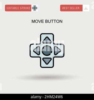 Move button Simple vector icon. Stock Vector