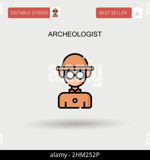 Archeologist Simple vector icon. Stock Vector