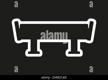 Car rear spoiler vector icon on black background Stock Vector