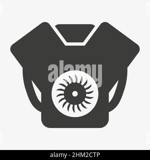 Engine vector icon isolated on white background Stock Vector
