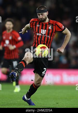 Bournemouth, England, 6th February 2022.  Nathaniel Phillips of Bournemouth during the Emirates FA Cup match at the Vitality Stadium, Bournemouth. Picture credit should read: Paul Terry / Sportimage Credit: Sportimage/Alamy Live News Stock Photo