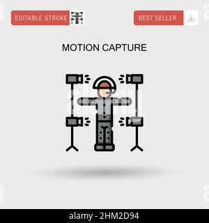 motion capture vector icon isolated on transparent background, motion ...