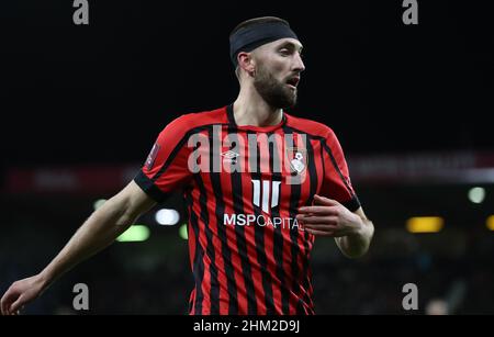 Bournemouth, England, 6th February 2022. Nathaniel Phillips of Bournemouth  during the Emirates FA Cup match at the Vitality Stadium, Bournemouth. Picture credit should read: Paul Terry / Sportimage Credit: Sportimage/Alamy Live News Stock Photo