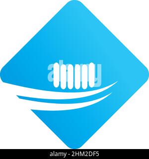 Toothbrush icon logo design template illustration vector Stock Vector