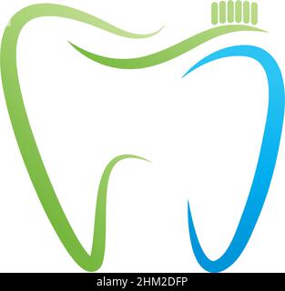Toothbrush icon logo design template illustration vector Stock Vector