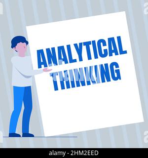 Inspiration showing sign Analytical Thinking. Word Written on break down complex problems into simple components Man Standing Drawing Holding Stock Photo