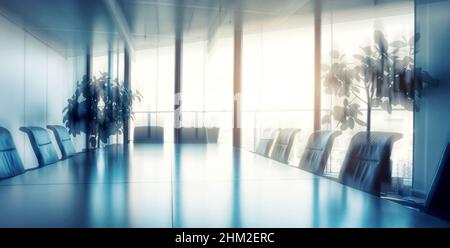 Conference table and chairs in meeting room Stock Photo