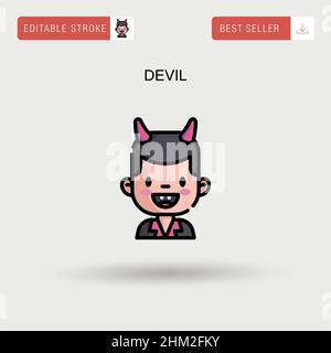 Devil Simple vector icon. Stock Vector