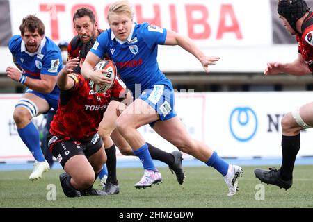 Tokyo, Japan. 5th Feb, 2022. Sam Greene Rugby : 2022 Japan Rugby League One match between TOSHIBA BRAVE LUPUS TOKYO and SHIZUOKA BlueRevs at Komazawa Olympic Park Stadium in Tokyo, Japan . Credit: Naoki Nishimura/AFLO SPORT/Alamy Live News Stock Photo