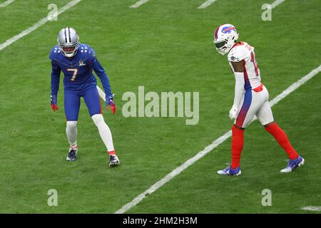 AFC wide receiver Stefon Diggs of the Buffalo Bills (14) and Dallas Cowboys  Trevon Diggs during the first half of the Pro Bowl NFL football game,  Sunday, Feb. 6, 2022, in Las