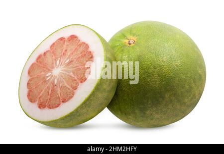 Pomelo or Pummelo fruit isolated on white background Stock Photo