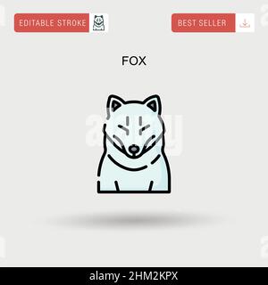 Fox Simple vector icon. Stock Vector