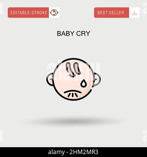 Baby cry Simple vector icon. Stock Vector
