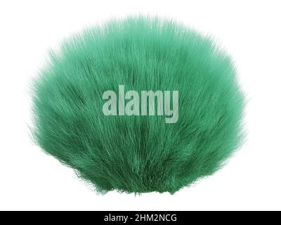 fluffy ball, furry green sphere isolated on white background Stock Photo