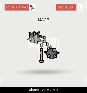 Mace Simple vector icon. Stock Vector