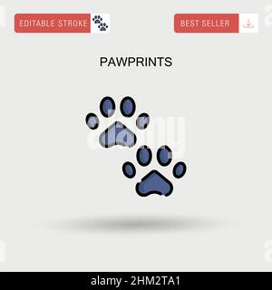 Pawprints Simple vector icon. Stock Vector