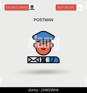 Postman Simple vector icon. Stock Vector