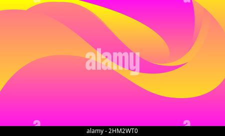 Yellow pink wave abstract background Stock Vector