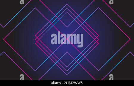 Black background wrapped in neon light stripe design Stock Vector
