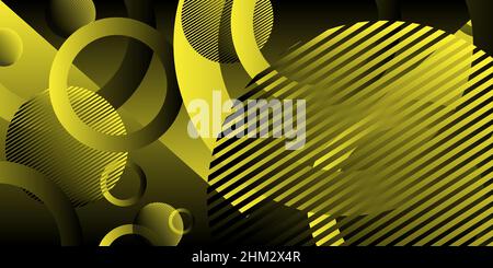 Luxury circle pattern abstract design wrapped in gold background Stock Vector