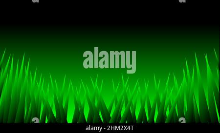 Green sharp triangle abstract design on black green background Stock Vector