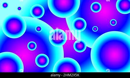 Liquid circle background wrapped in neon light Stock Vector