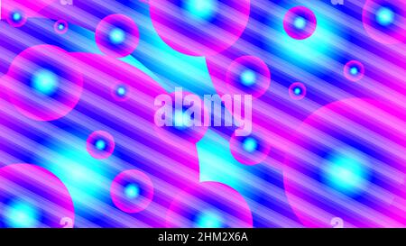 Liquid circle background and straight lines wrapped in neon light Stock Vector