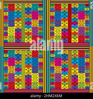 Colorful geometric background with ethnic motifs Stock Vector